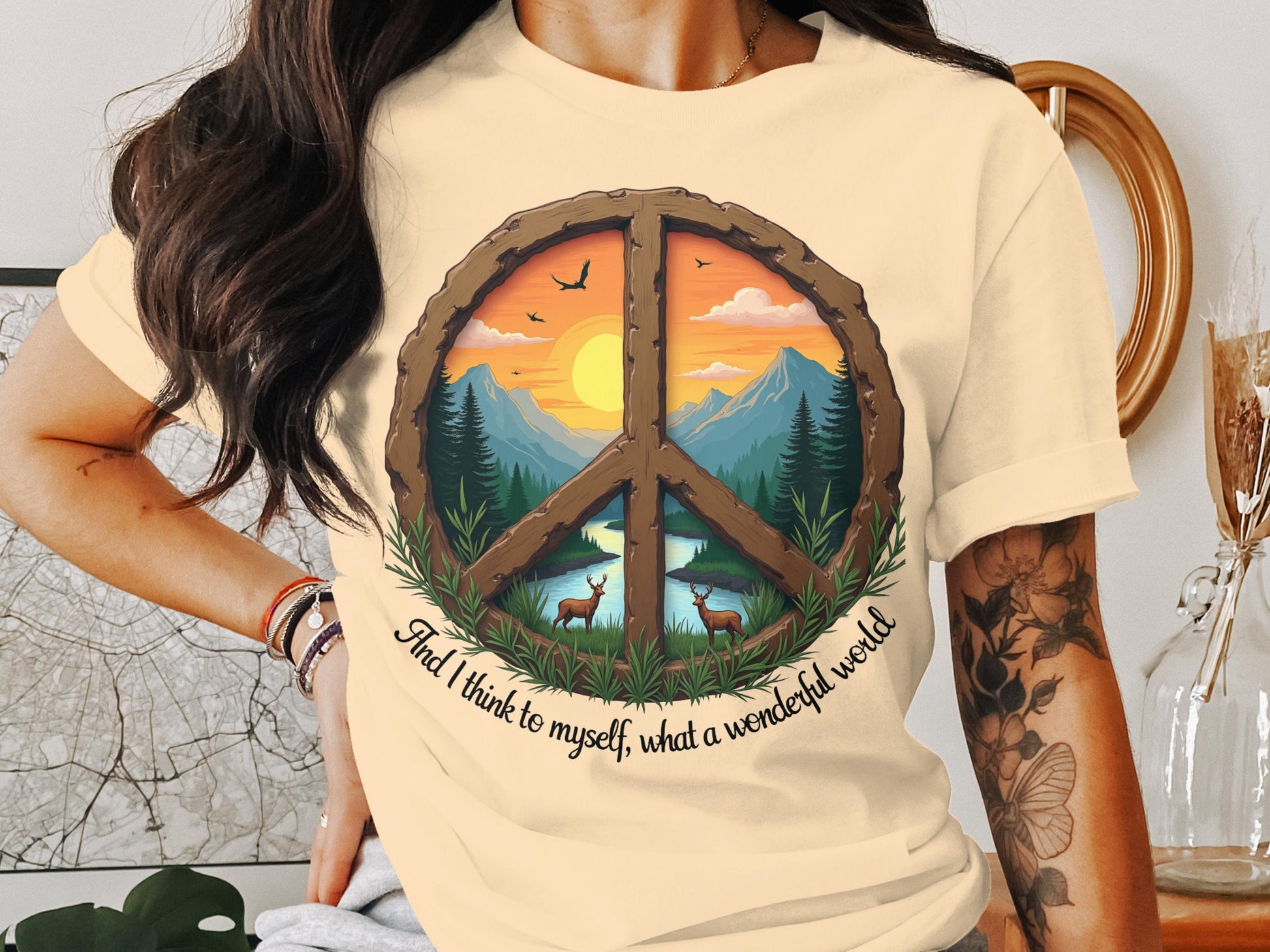 Peaceful Mountain Sunrise Graphic T-shirt product