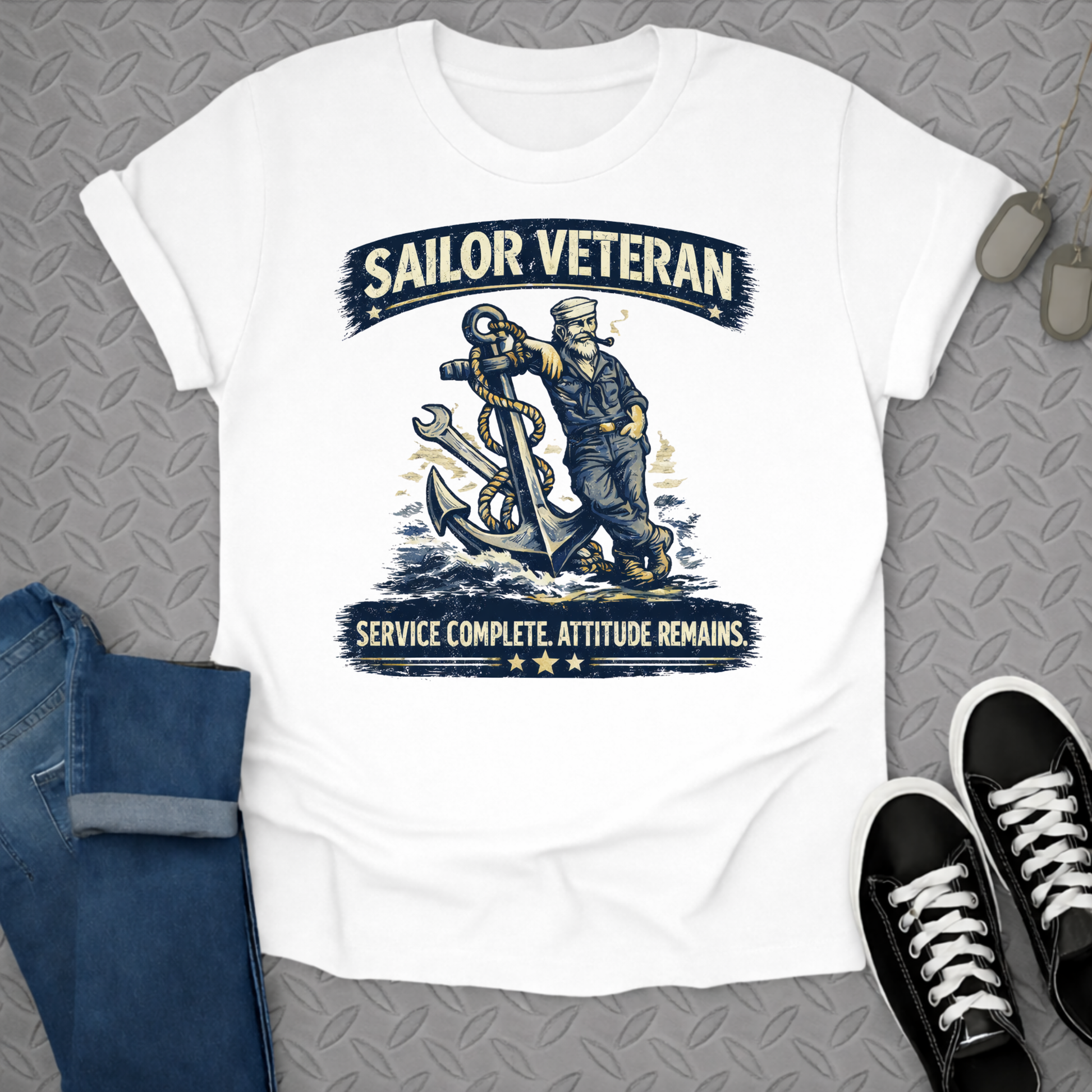 Sailor Veteran Service Complete Attitude Remains T-Shirt