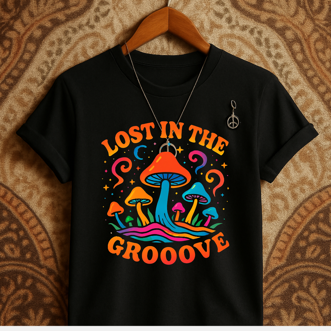 Lost in the Grooove Psychedelic Graphic T-shirt product