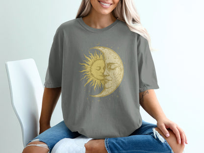 Sun and Moon Graphic Vintage Style T-Shirt product type