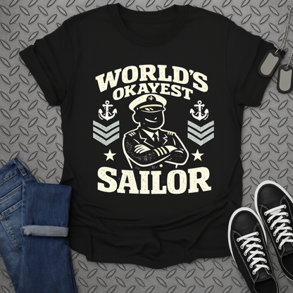 World's Okayest Sailor Funny Graphic Shirt