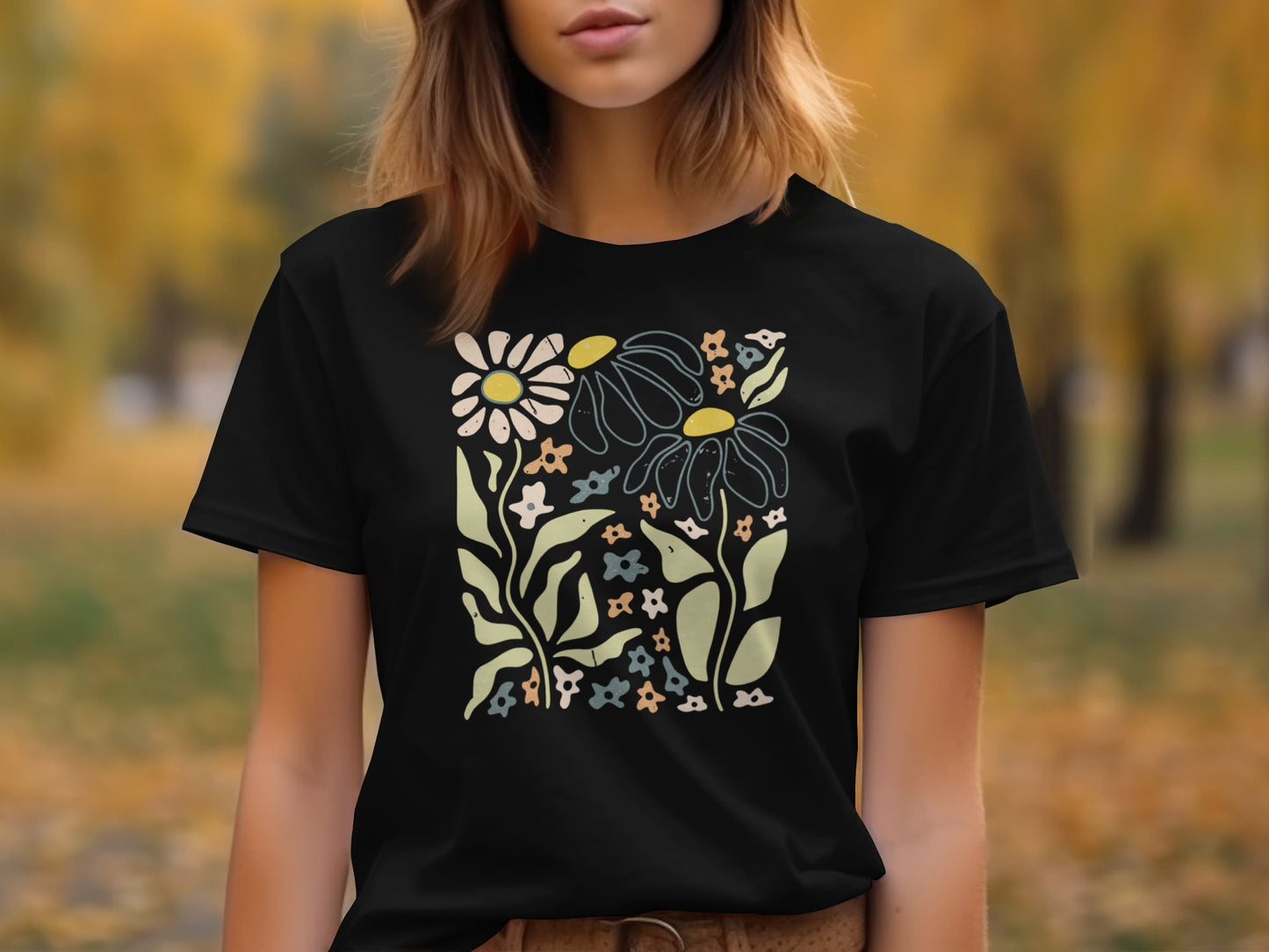 Vibrant Artistic Floral Print Women's T-Shirt product