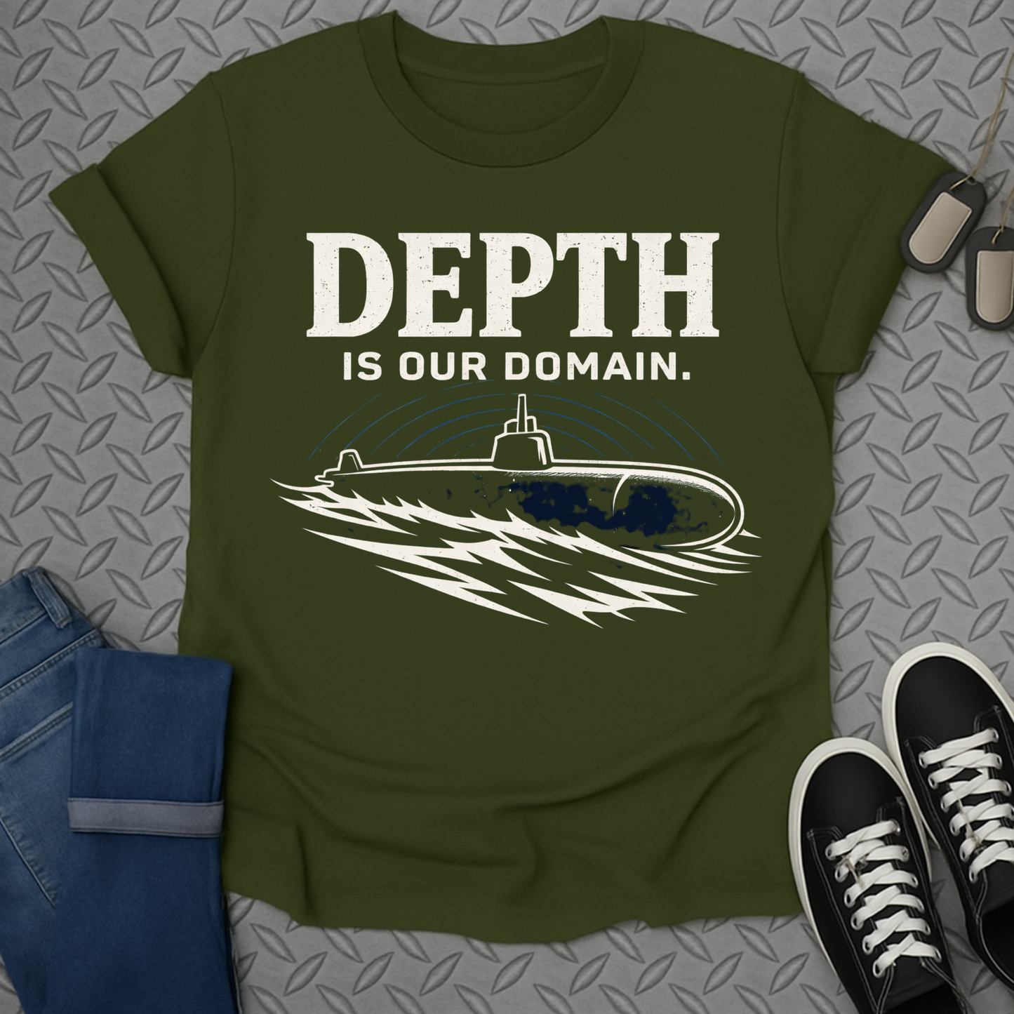 Depth Is Our Domain Submarine Graphic T-Shirt