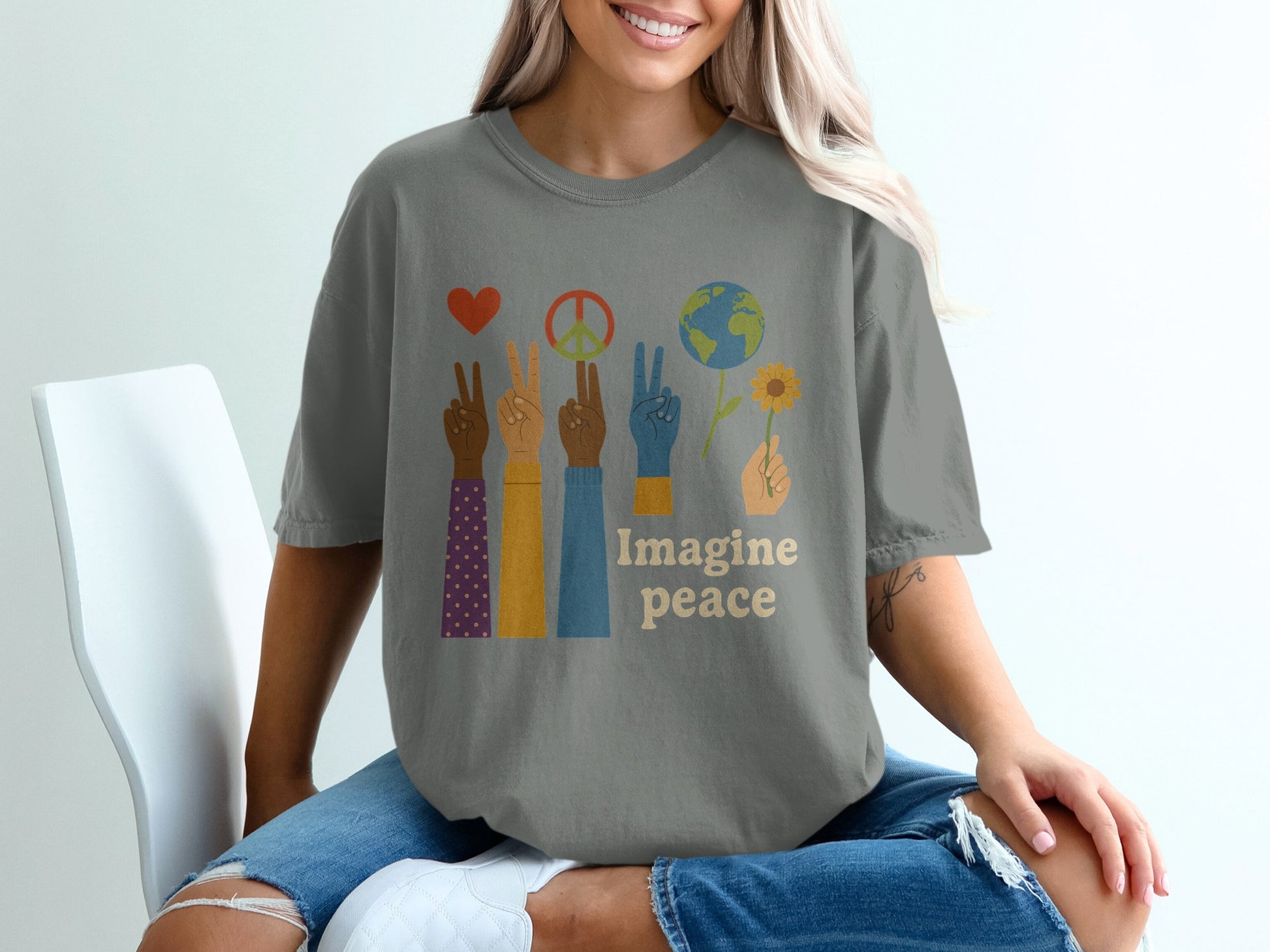 Imagine Peace Graphic Tee Stylish Casual Top product