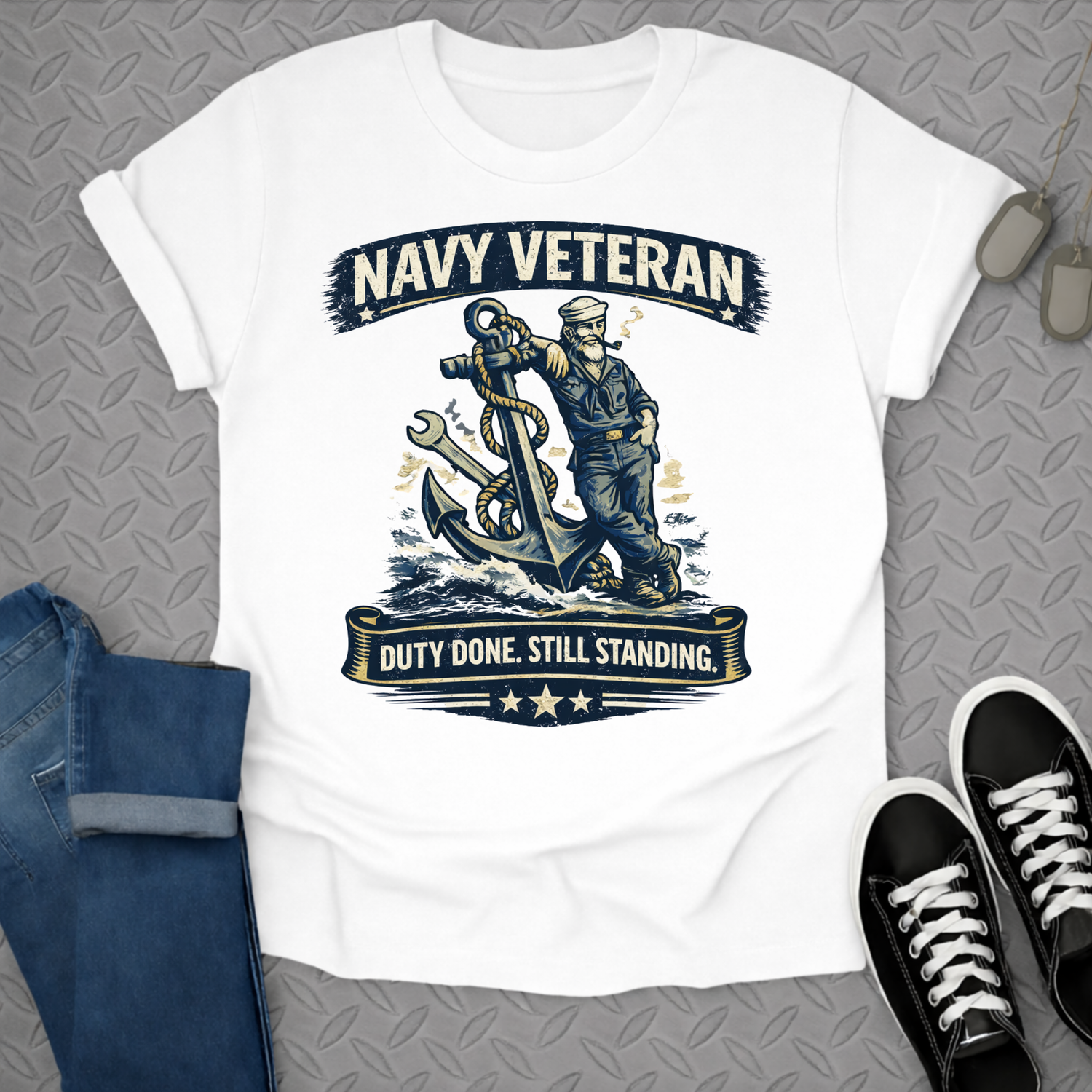 Navy Veteran Duty Done Still Standing T-shirt