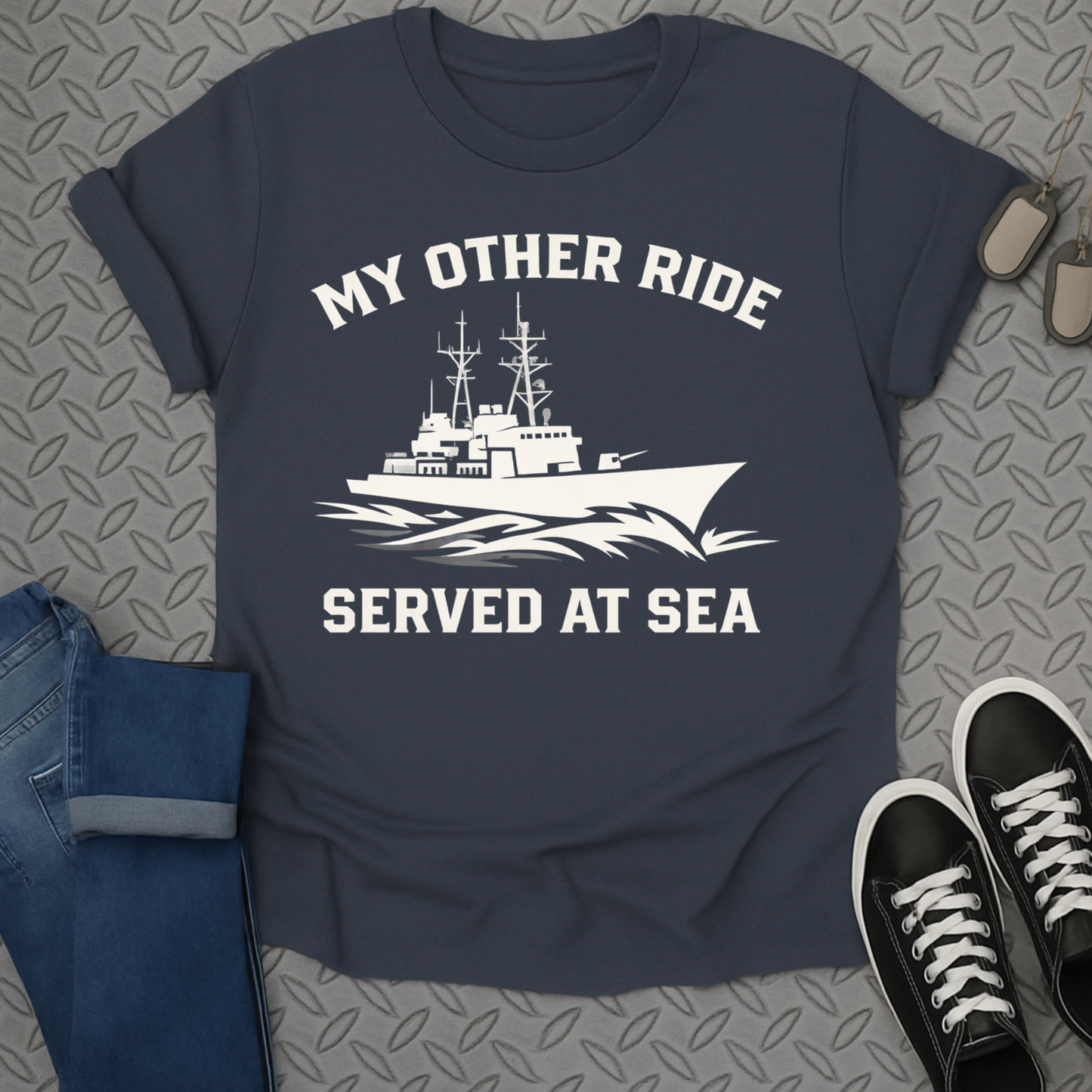 My Other Ride Served At Sea Navy T-shirt