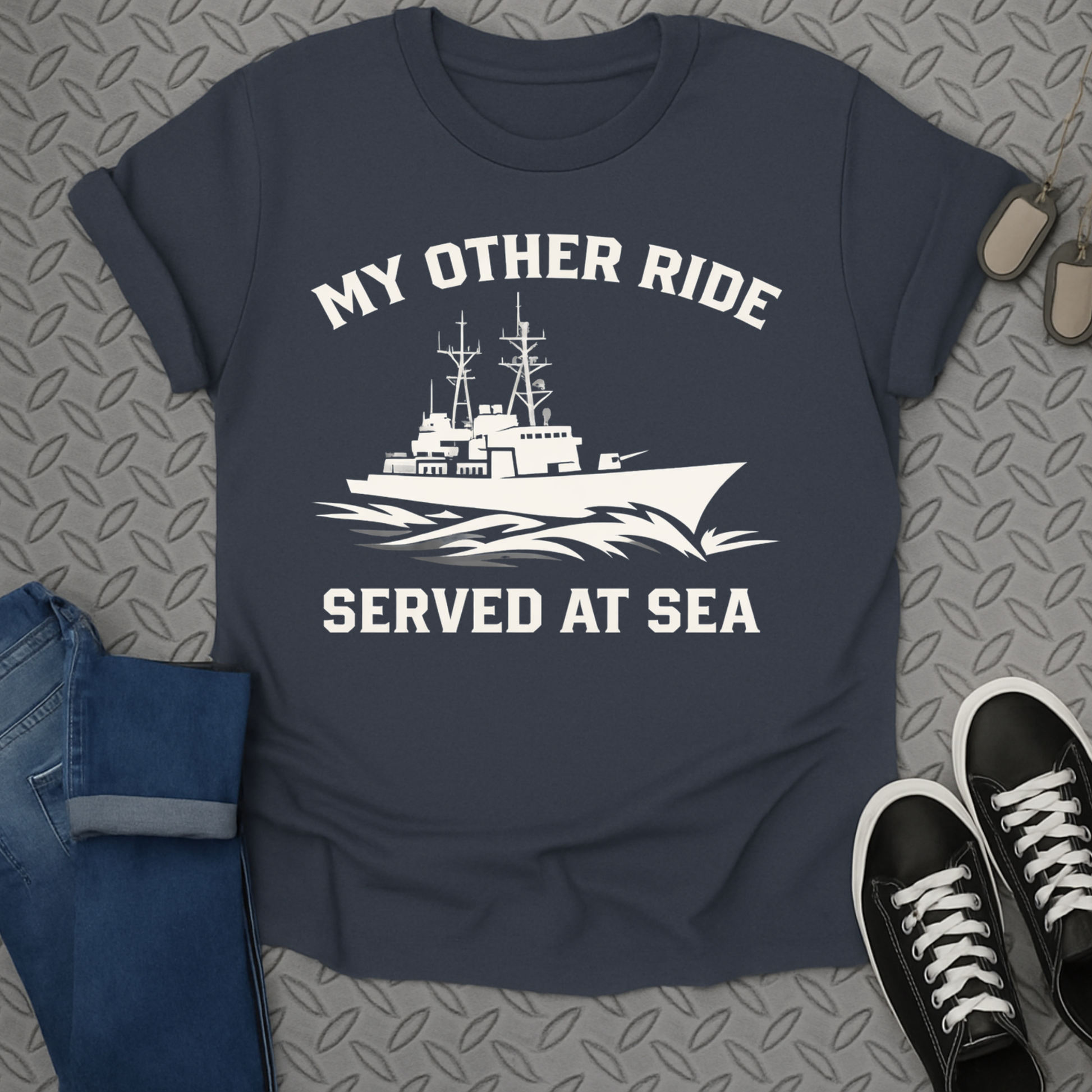 My Other Ride Served At Sea Navy T-shirt