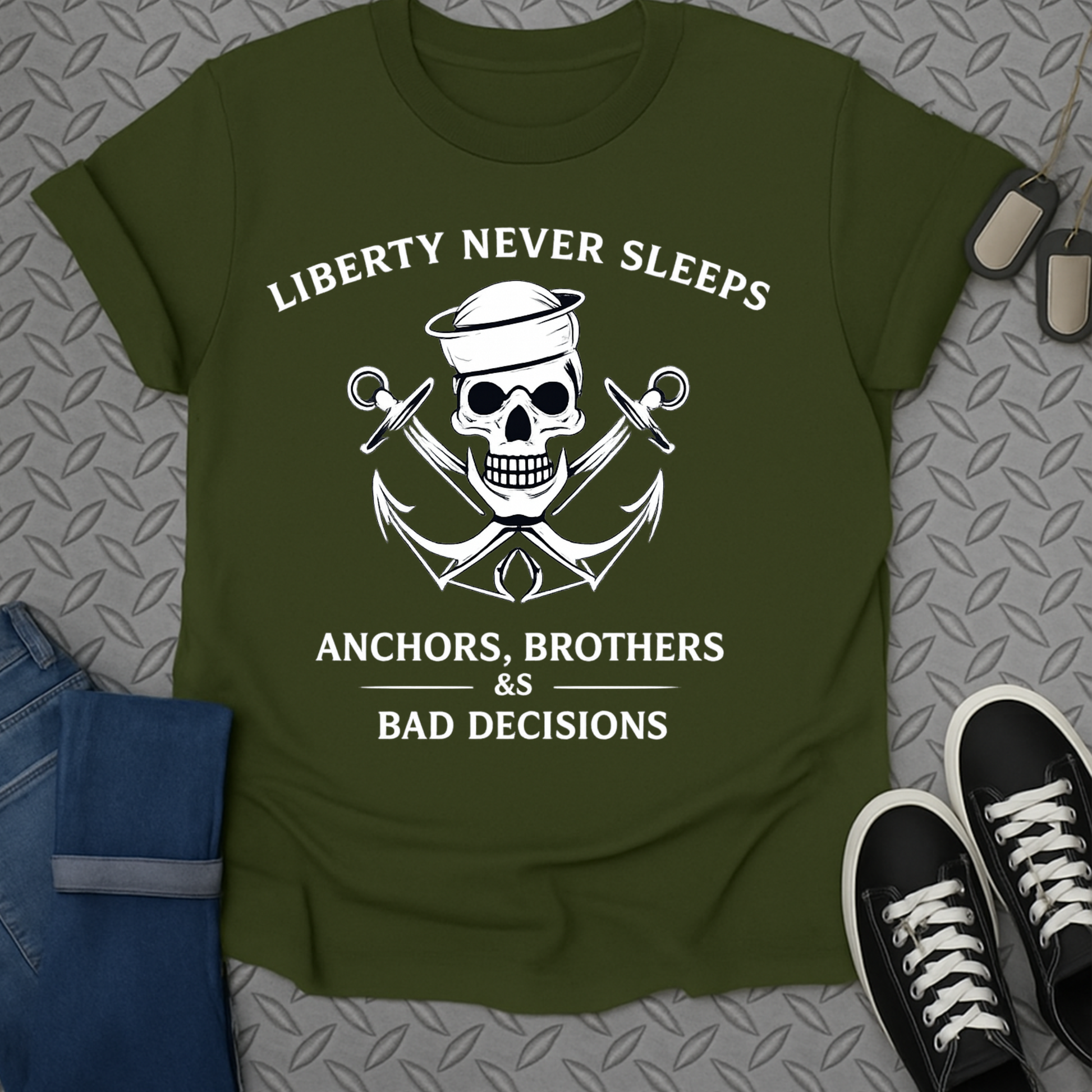Liberty Never Sleeps Anchors Brothers Bad Decisions Shirt