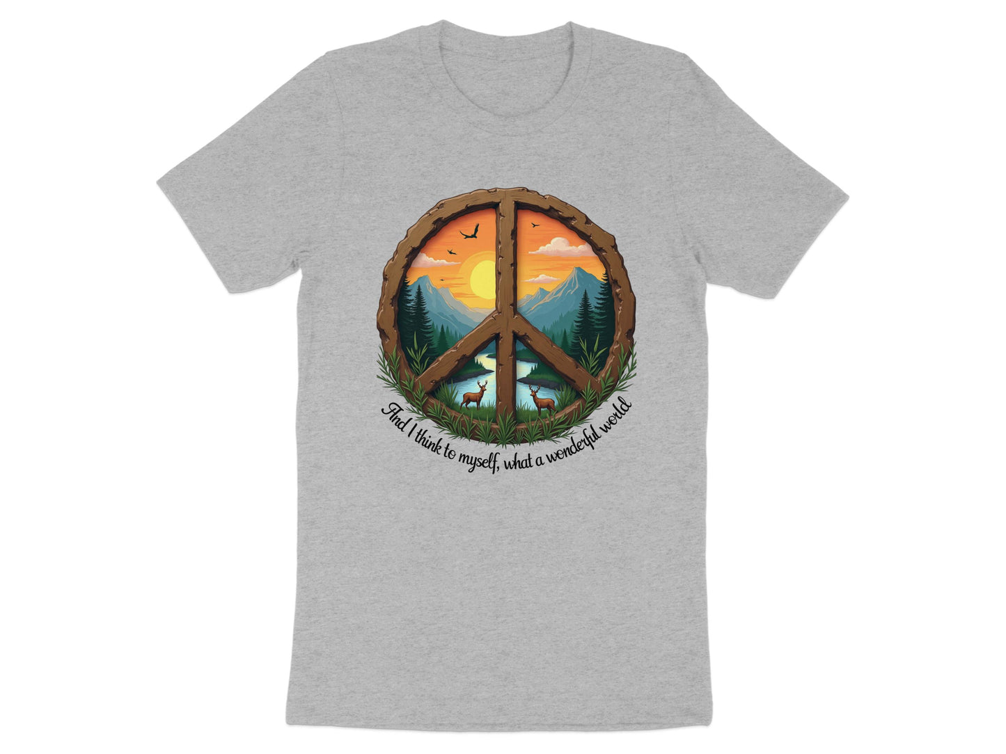 Colorful Nature Peace Symbol on Soft Tee Shirt product type