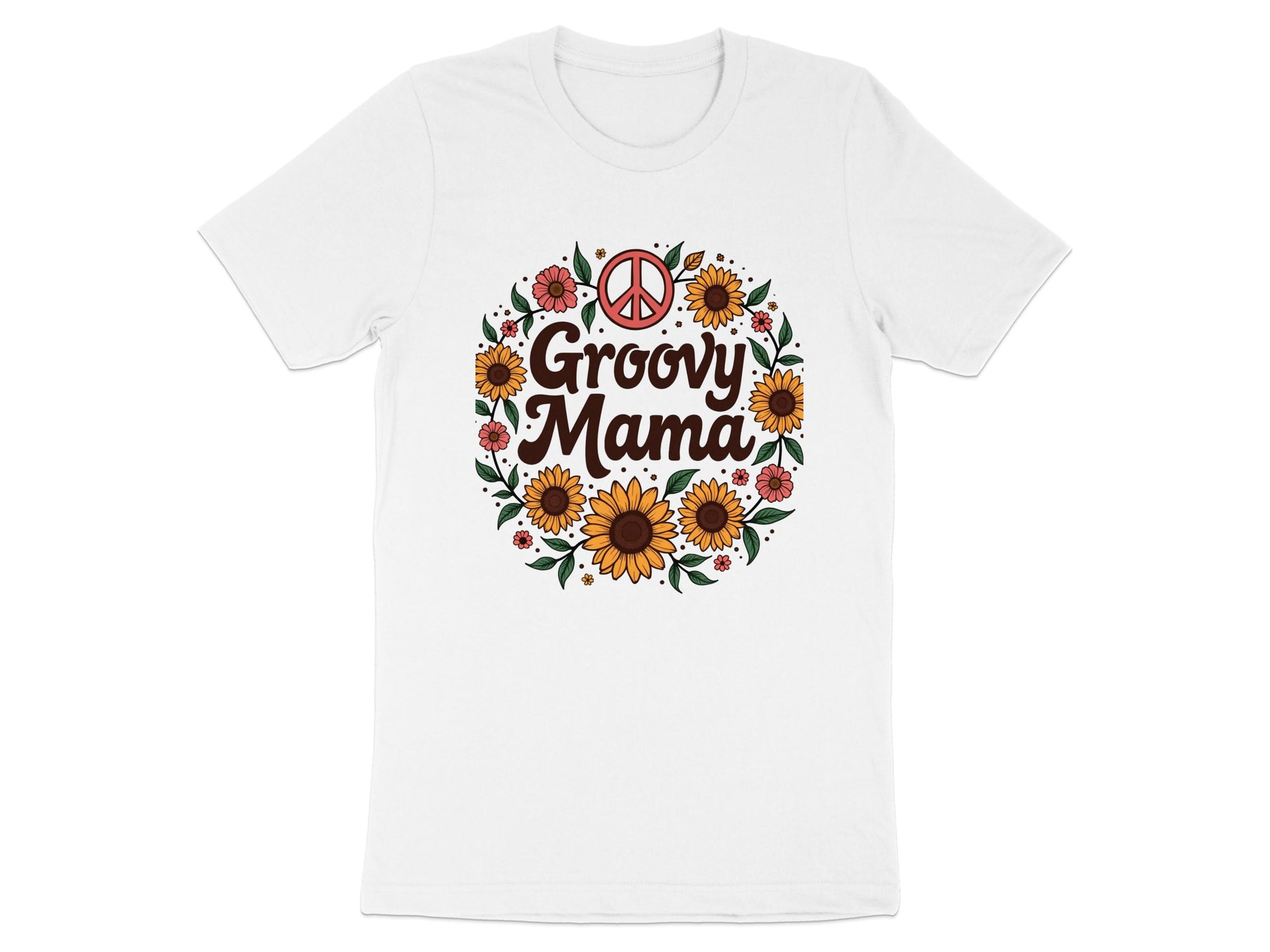Groovy Mama Sunflower Design Graphic T-Shirt product type