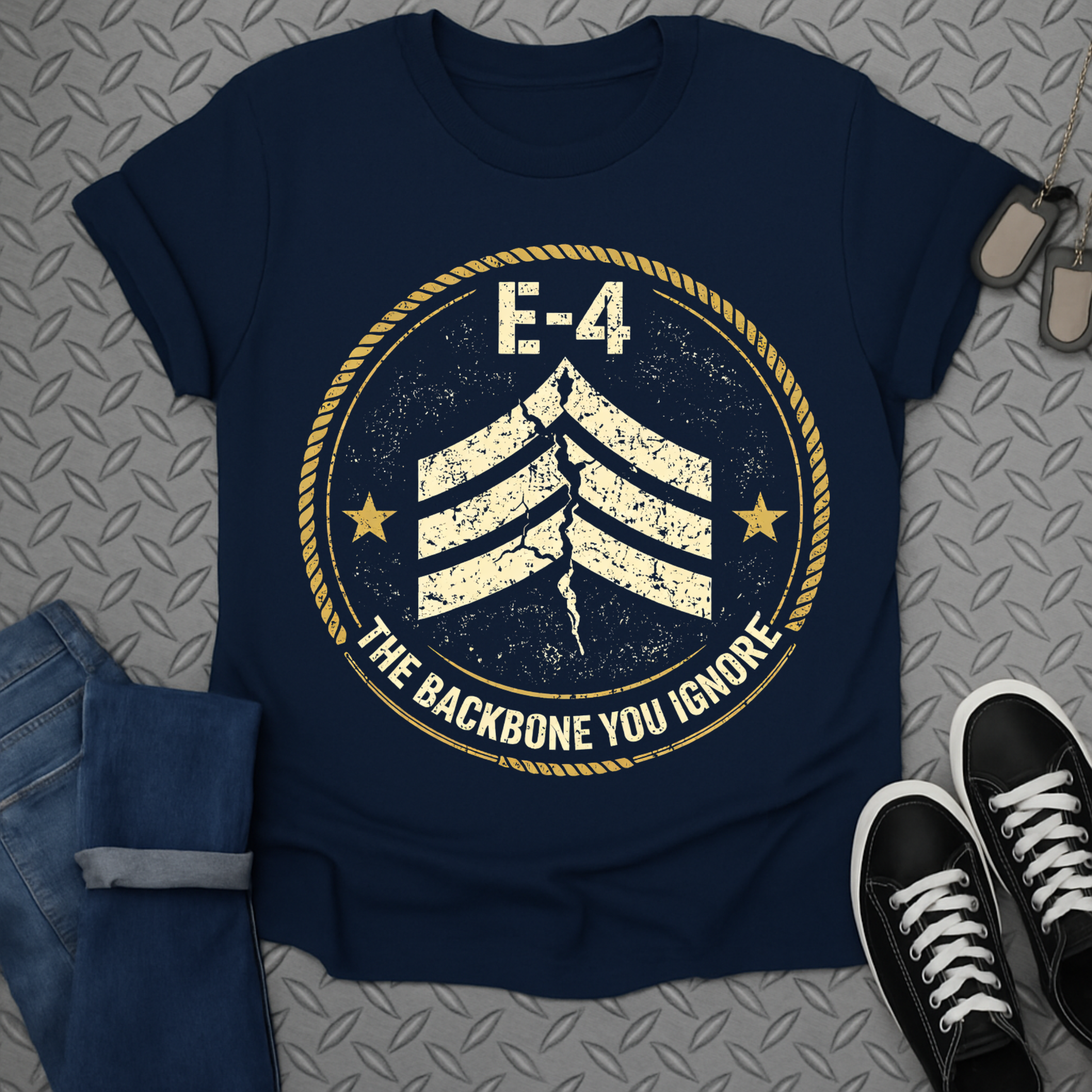 E-4 The Backbone You Ignore Military T-shirt