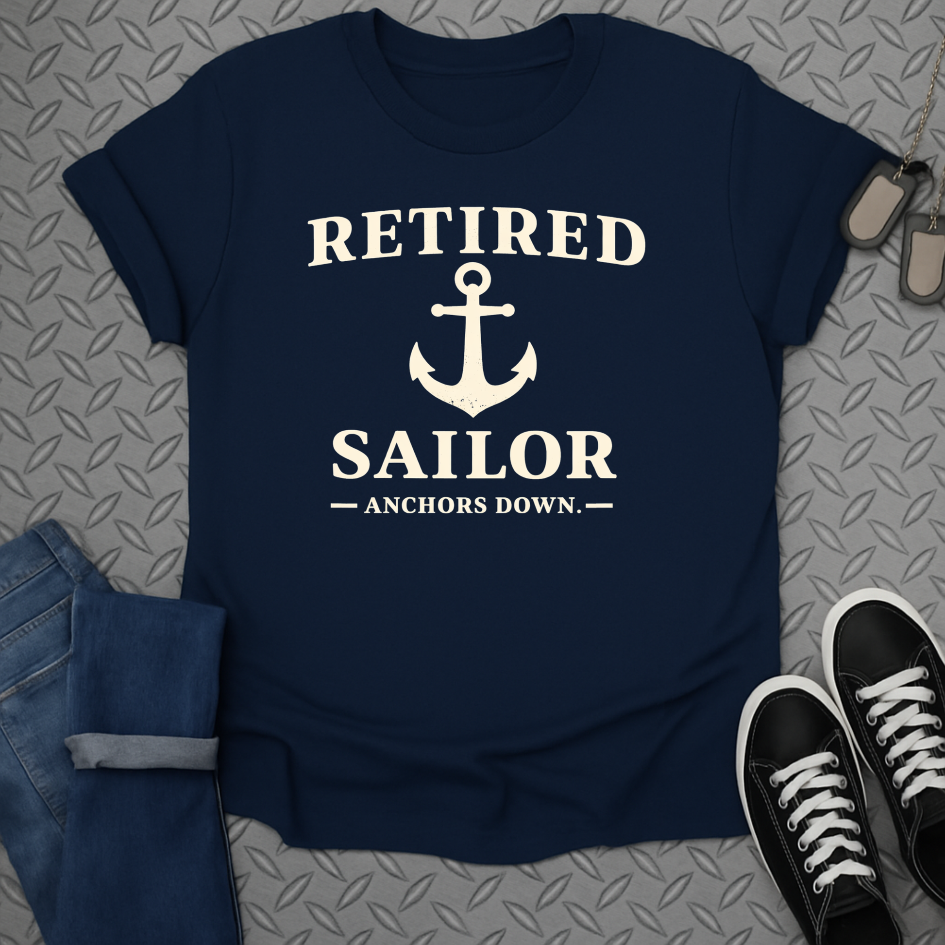 Retired Sailor Anchors Down Nautical T-Shirt