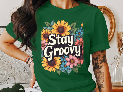Stay Groovy Sunflower and Daisy Graphic Tee product