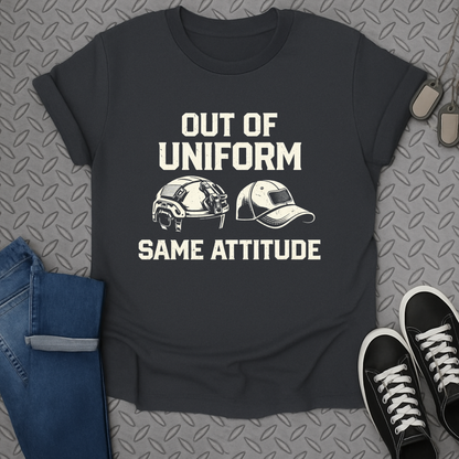 OUT OF UNIFORM SAME ATTITUDE Graphic T-shirt