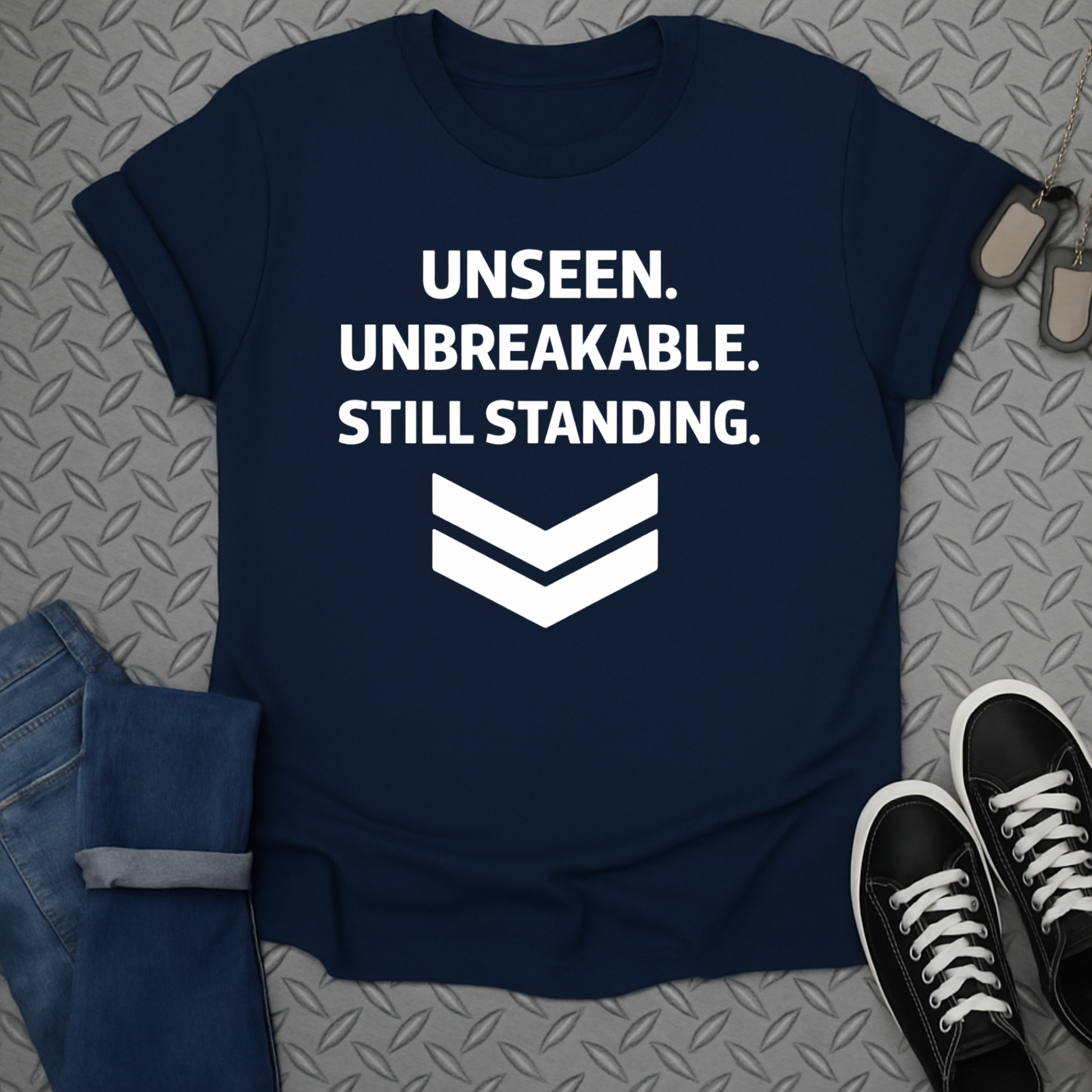 Unseen Unbreakable Still Standing Motivational T-Shirt