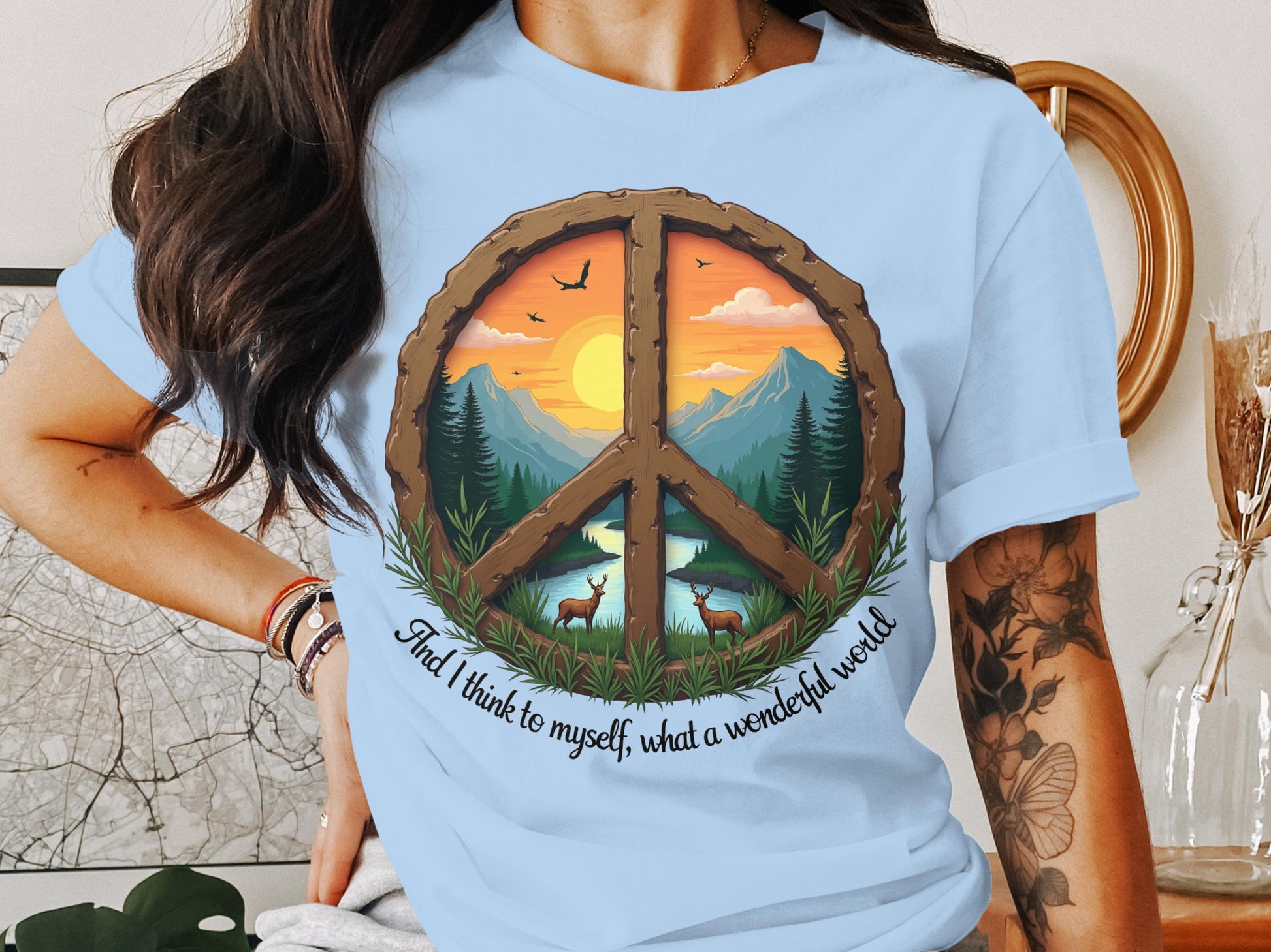 What a Wonderful World Peace Nature Graphic Shirt product