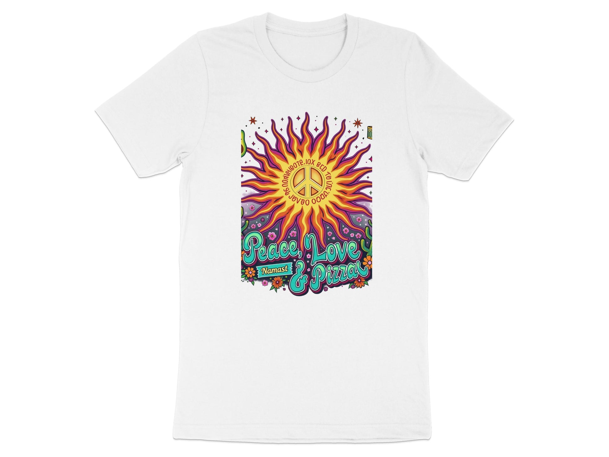 Peace Love and Pizza Graphic Print T-Shirt product type