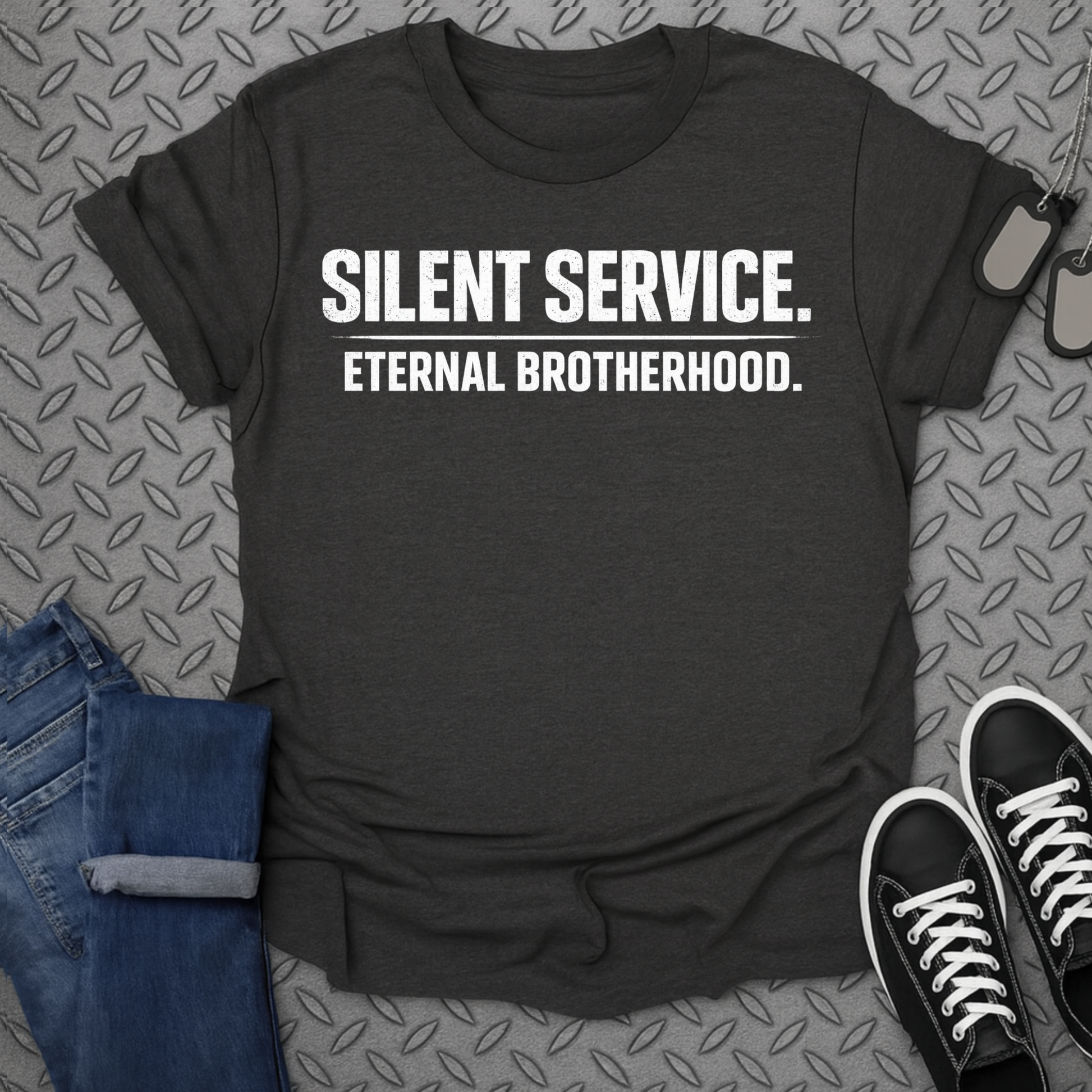 Silent Service Eternal Brotherhood Graphic Design product type
Silent Service
Eternal Brotherhood
Military Theme
Veteran Support
Patriotic Apparel
Service Tribute
Brotherhood Design
Navy Inspired
Submariner Gift
Armed Forces Wear
Honor Veterans
Duty Commitment
Respect Our Troops
Freedom Fighter
Memorial Shirt
Heroic Spirit
Soldier Style
Military Graphic
Mens Apparel
Unique Design