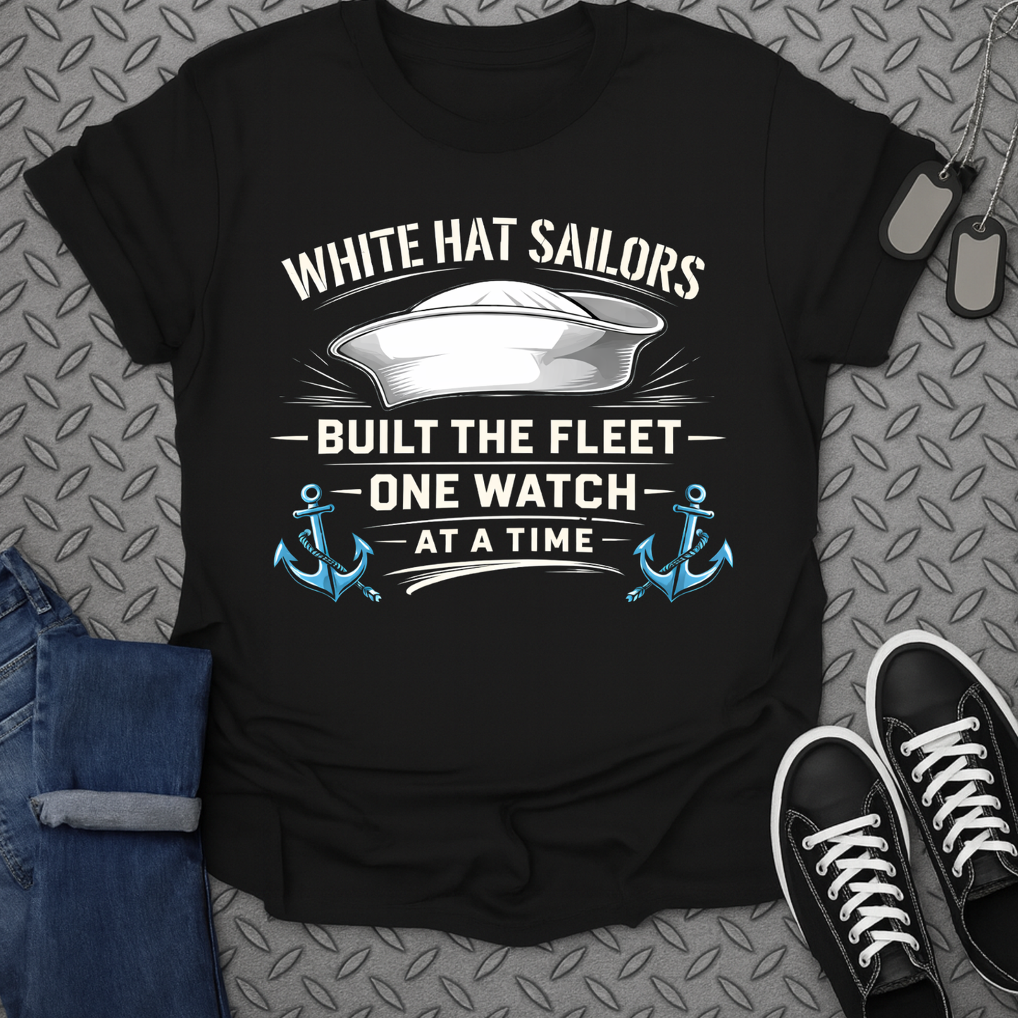 White Hat Sailors Built the Fleet One Watch T-Shirt