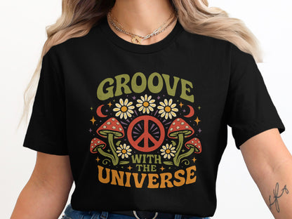 Groove With The Universe Peace Sign Graphic T-shirt product