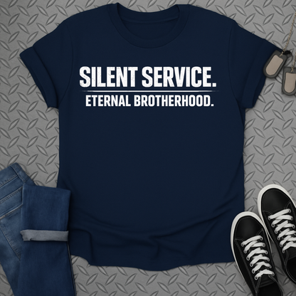 Silent Service Eternal Brotherhood Deep Blue product type

Silent Service, Eternal Brotherhood, Navy Shirt, Military Tee, Veteran Apparel, Submarine Force, Patriotic Shirt, USN Gift, Armed Forces Gear, Brotherhood Shirt, Service Member, Military Pride, Naval Uniform, Dark Blue Tee, Graphic Design, Men's Tee, Women's Tee, Military Tribute, US Navy Veteran, Submariner Gear