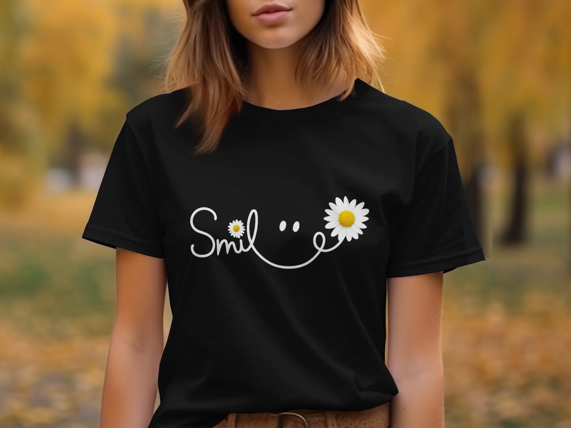 Smile Daisy Graphic Tee Casual Wearable Artwork product