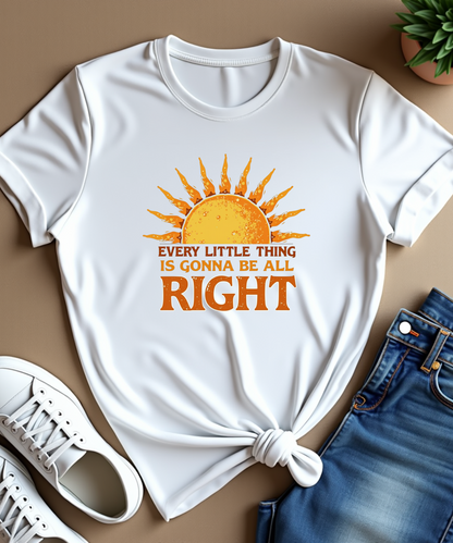 Every Little Thing is Gonna Be Alright Shirt Women Country Music Shirts Hippie T Shirt Inspirational Tee Top