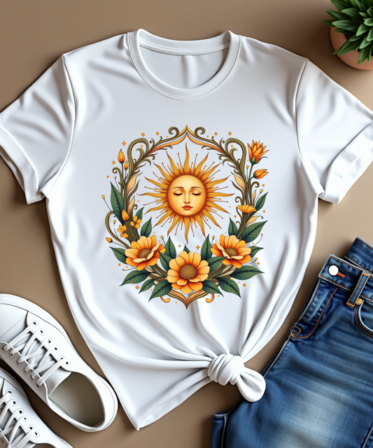 Boho Floral Tshirt Art Nouveau, Boho Wildflowers Tshirt, Art Nouveau Art Deco Shirt, Mystical Shirt, Gift For Her