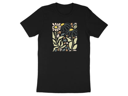 Floral Print Black Graphic T-shirt product
