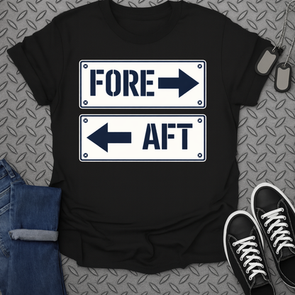 FORE AFT Directional Arrows Graphic Design Shirt