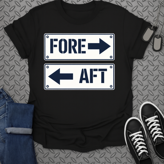 FORE AFT Directional Arrows Graphic Design Shirt