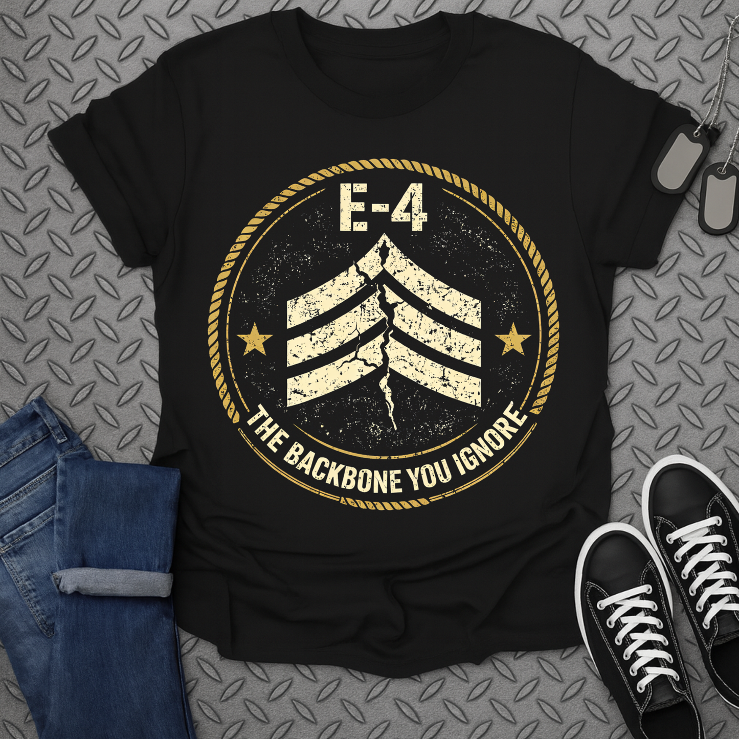 E-4 The Backbone You Ignore Military T-Shirt