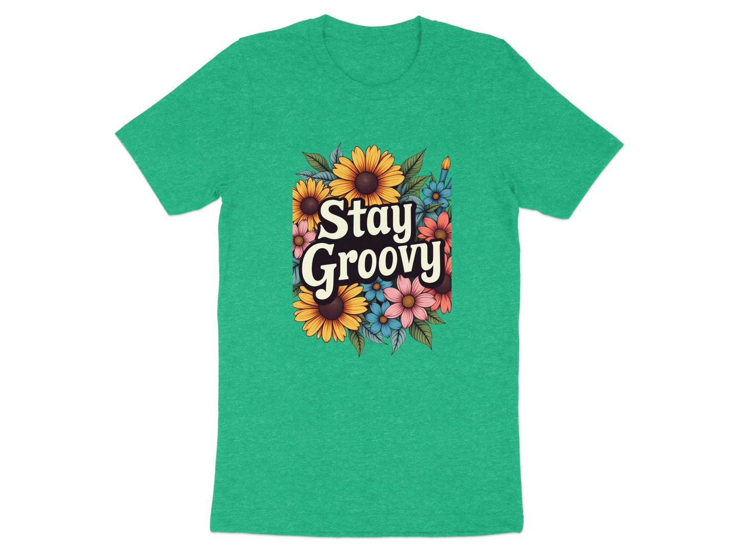 Stay Groovy Floral Design Graphic T-Shirt product