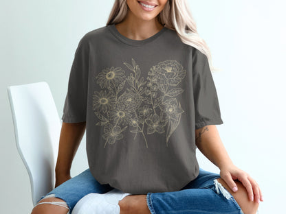 Elegant Floral Graphic Print T-Shirt Casual Style product