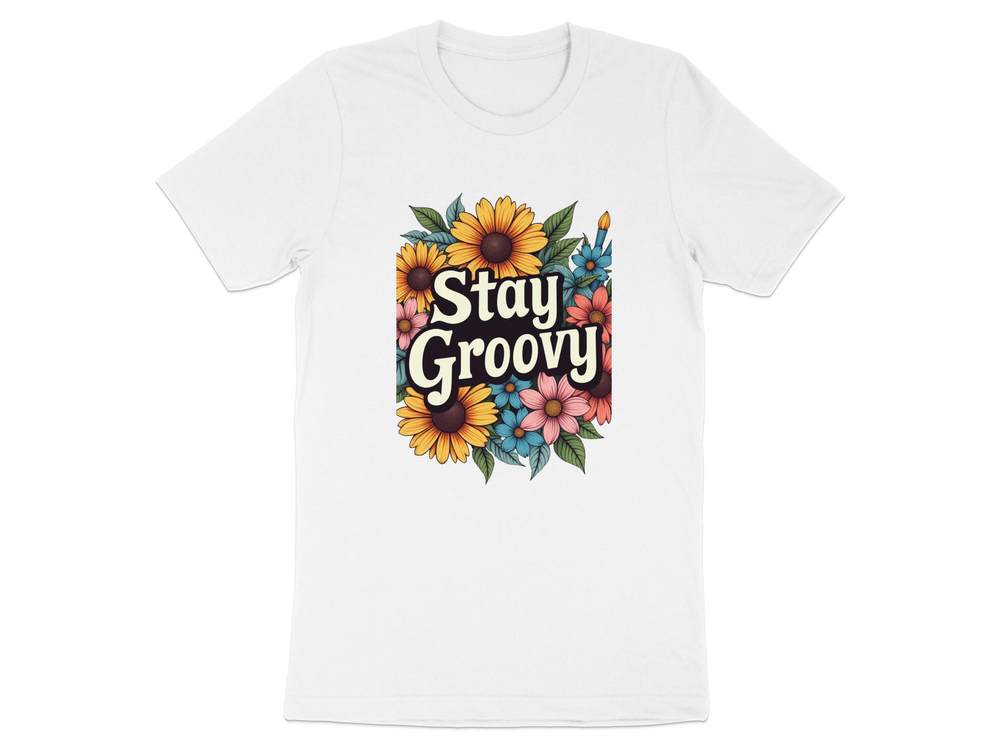 Stay Groovy Flower Design Graphic T-shirt product