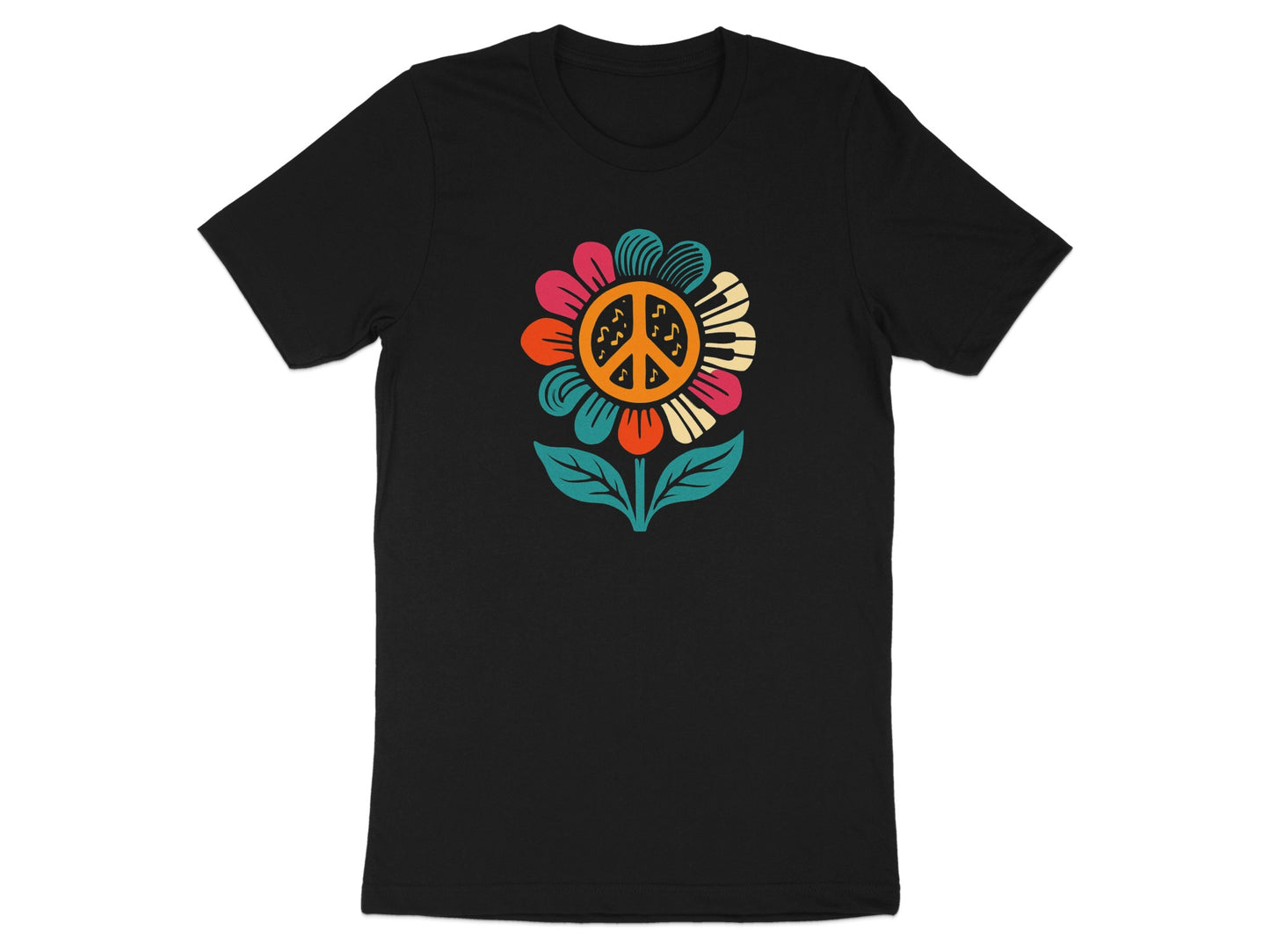 Vibrant Peace Symbol Flower Graphic T-Shirt product type