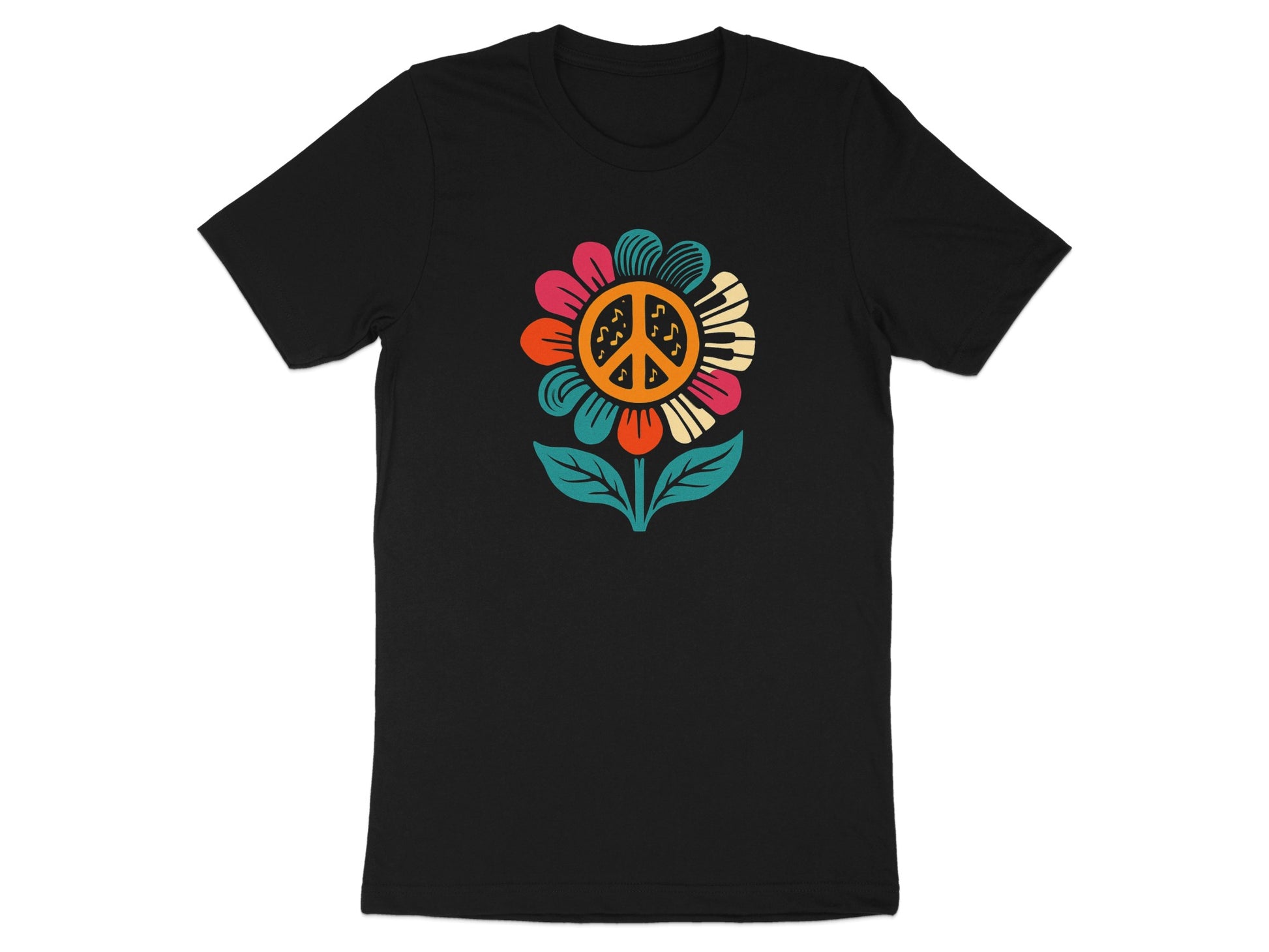 Vibrant Peace Symbol Flower Graphic T-Shirt product type