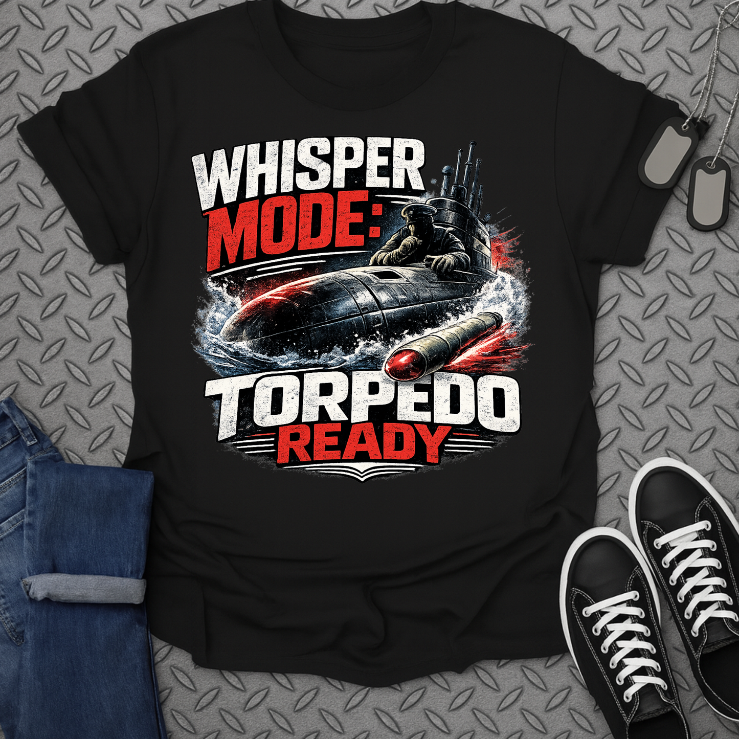 WHISPER MODE TORPEDO READY Submarine Naval Graphic product type