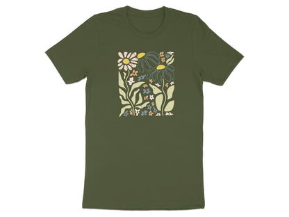 Floral Graphic Olive Green Short Sleeve T Shirt product type