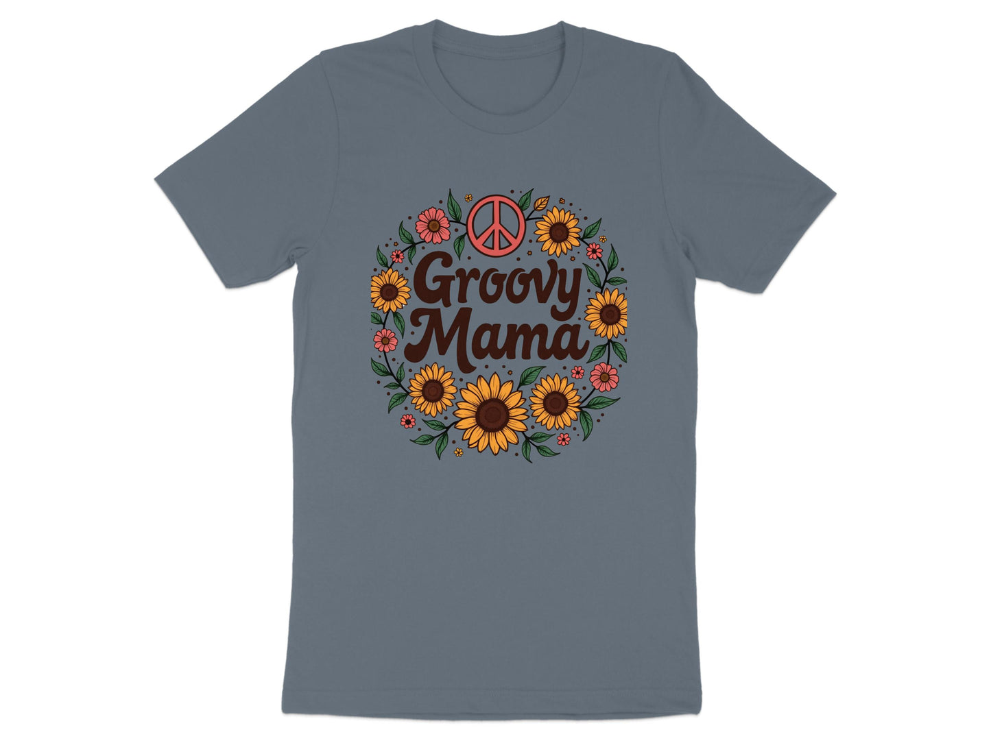 Groovy Mama Peace Sign Floral Graphic Tee Shirt product