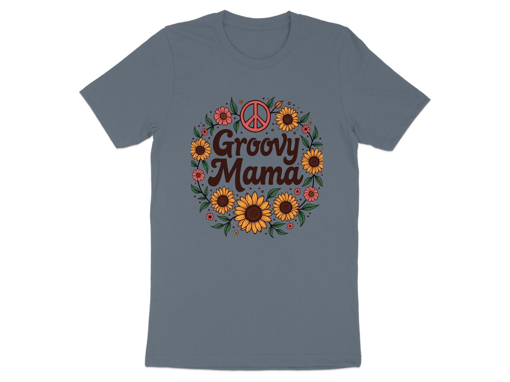 Groovy Mama Peace Sign Floral Graphic Tee Shirt product