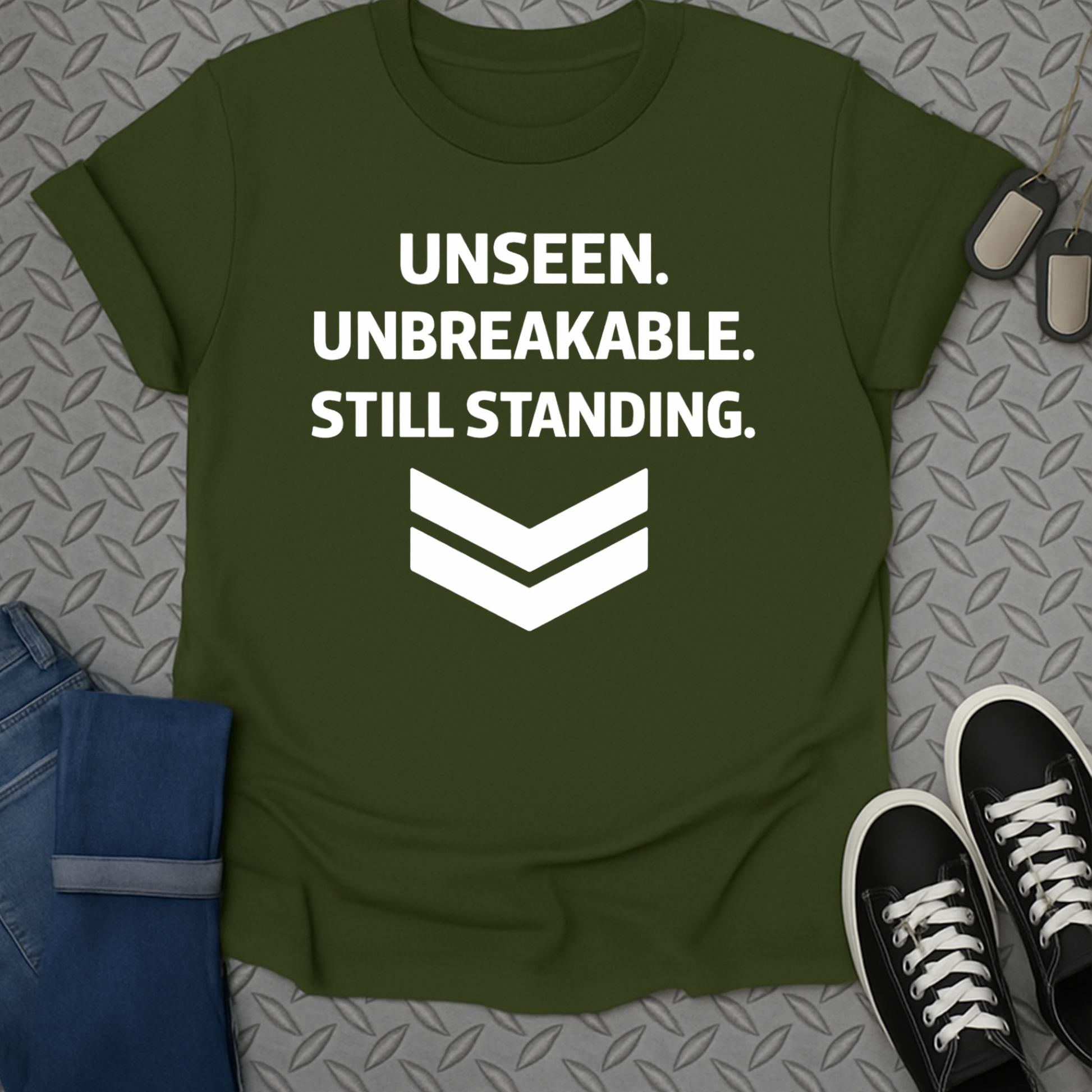 Unseen Unbreakable Still Standing Motivational T-Shirt