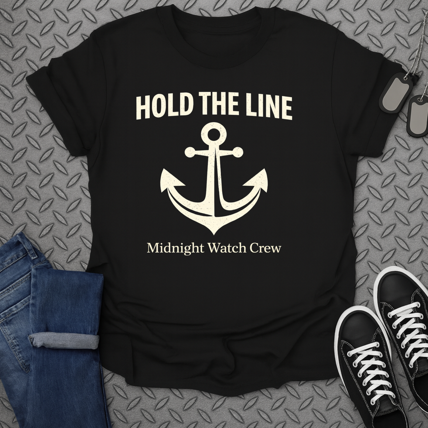 Hold The Line Midnight Watch Crew Anchor T-shirt