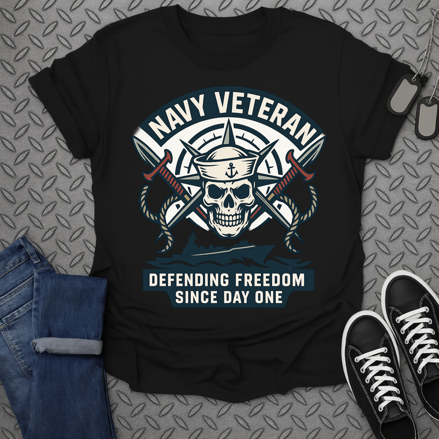 Navy Veteran Defending Freedom Since Day One T-Shirt