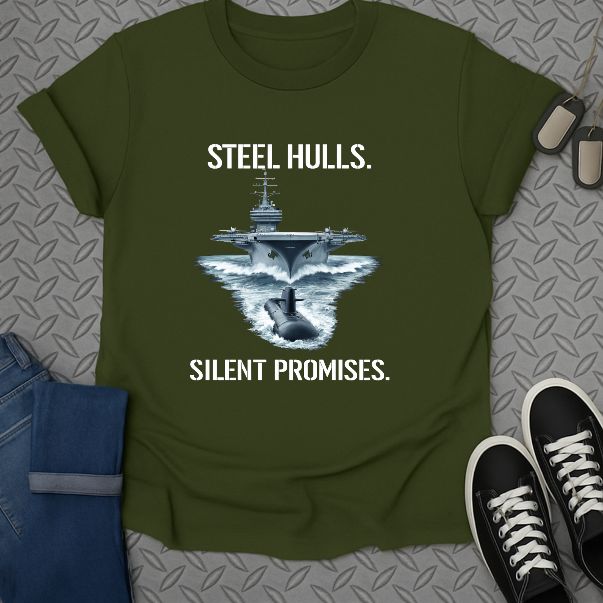 Steel Hulls Silent Promises Graphic T-Shirt