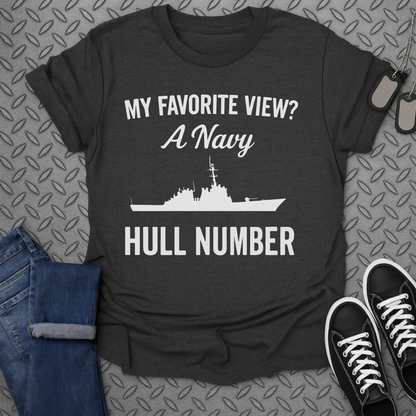 my favorite view a navy hull number tshirt