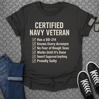 certified navy veteran tshirt