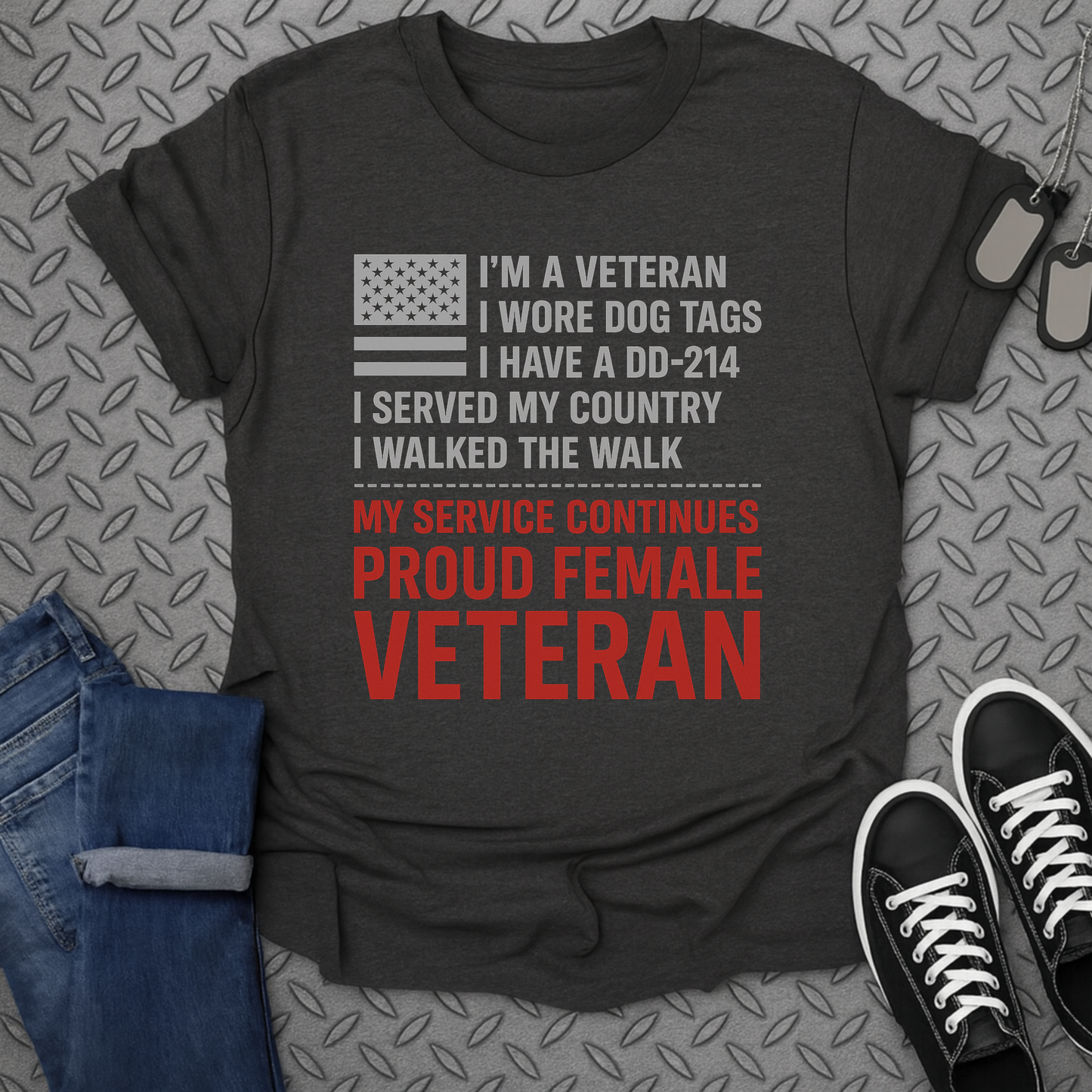 proud female veteran tshirt