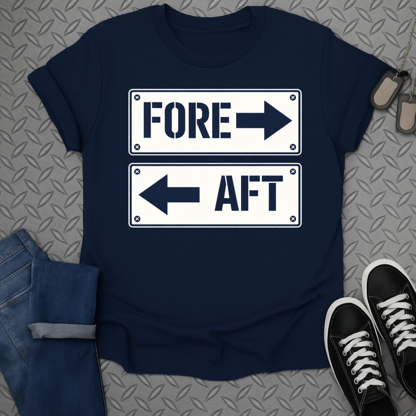 Fore Aft Directional Signs Graphic T-Shirt