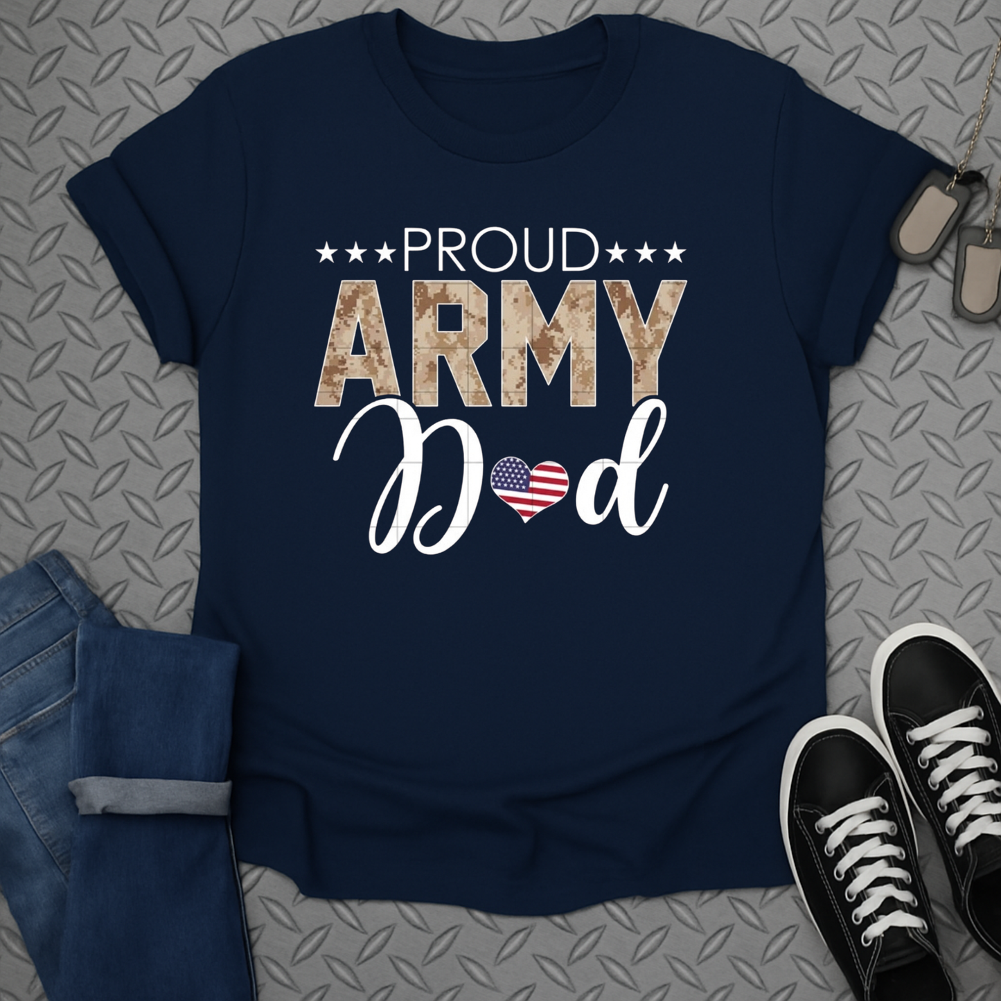 Patriotic Proud Army Dad Graphic Design T-Shirt